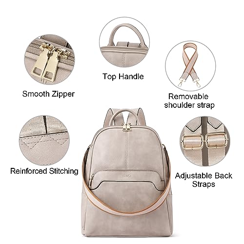 CLUCI Small Backpack for Women, Womens Backpack PU Backpack Purse for Women Leather Convertible Travel Backpack Shoulder Bags - Image 5