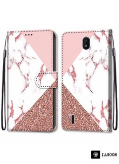 Generic Protective Case Cover For Nokia C01 Plus Coloured Drawing Cross Texture Horizontal Flip PU Phone Leather Case with Holder & Card Slots & Wallet & Lanyard  - Image 2
