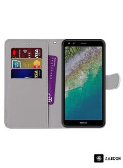 Generic Protective Case Cover For Nokia C01 Plus Coloured Drawing Cross Texture Horizontal Flip PU Phone Leather Case with Holder & Card Slots & Wallet & Lanyard  - Image 3