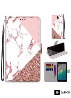 Generic Protective Case Cover For Nokia C01 Plus Coloured Drawing Cross Texture Horizontal Flip PU Phone Leather Case with Holder & Card Slots & Wallet & Lanyard  - Image 1