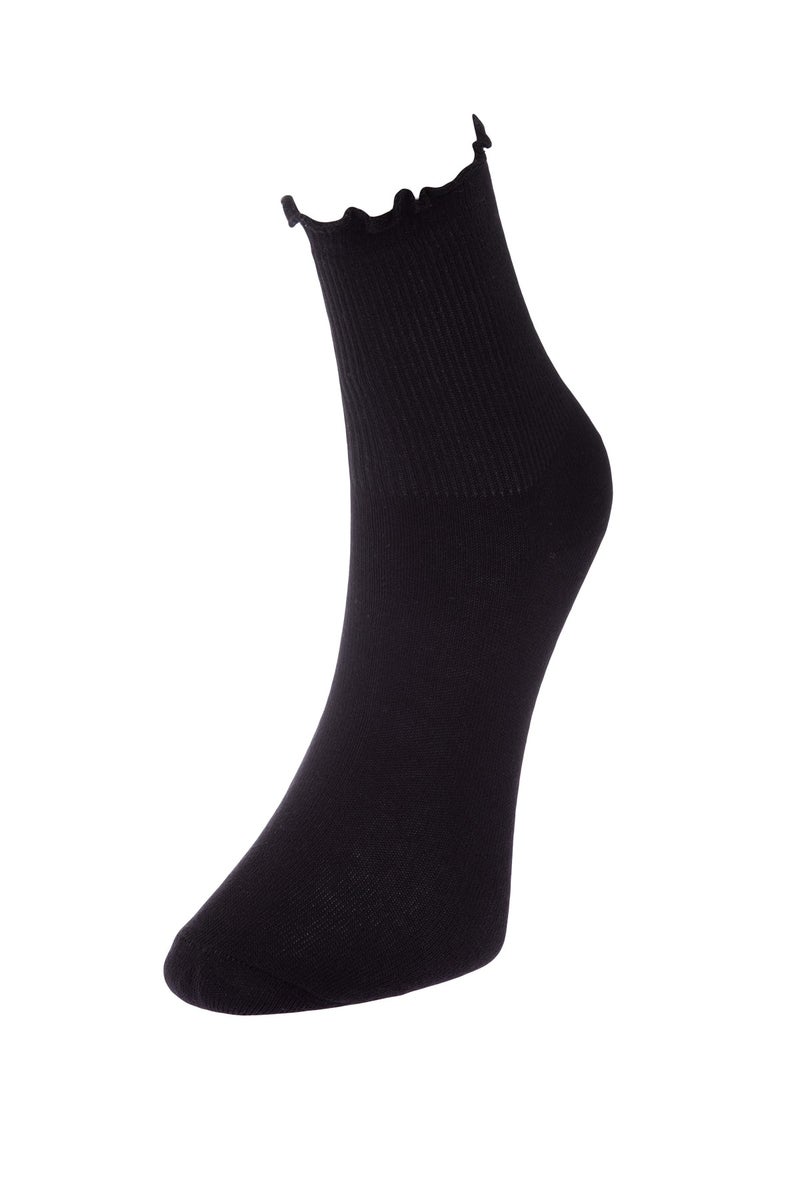 trendyol Multicolored 3-Pack Cotton Elastic Mouth Lettuce Detailed Knitted Socks THMAW24CO00019 - Image 4