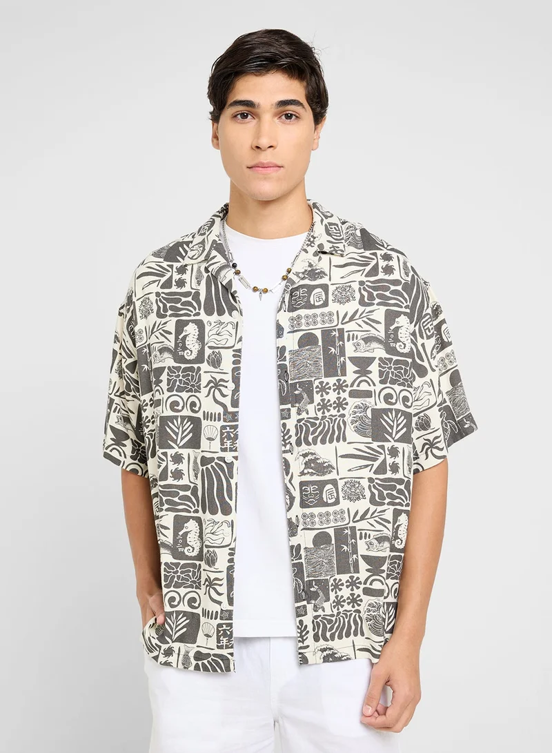 Aop Print Regular Fit Shirt