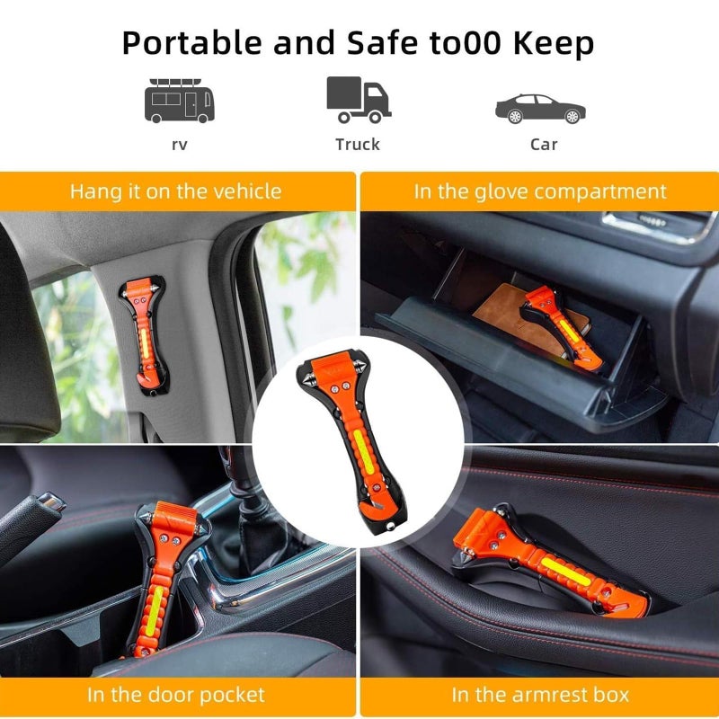 ZHSX Safety Hammer, 50 Pack Car Emergency Escape Tool Car Window Breaker and Seat Belt Cutter with Light Reflective Tape for Family Car Life Saving Survival Kit - Image 3