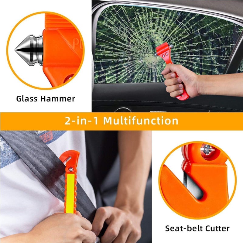 ZHSX Safety Hammer, 50 Pack Car Emergency Escape Tool Car Window Breaker and Seat Belt Cutter with Light Reflective Tape for Family Car Life Saving Survival Kit - Image 4