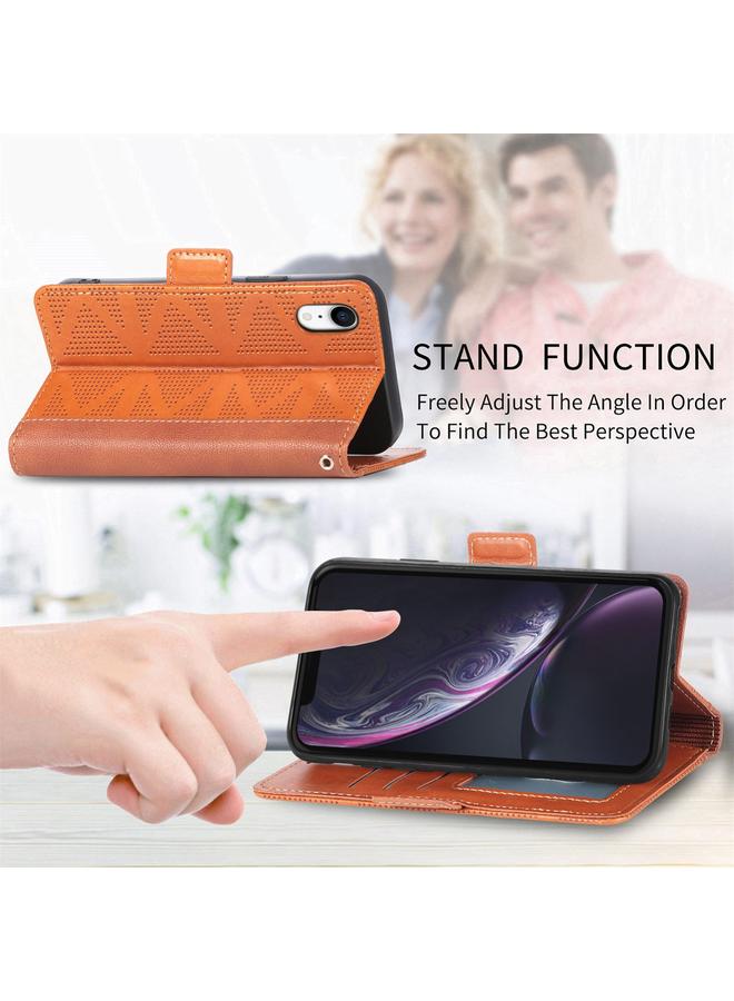 S-TOP Case For iPhone XR Grid Leather Flip Phone Case - Image 4