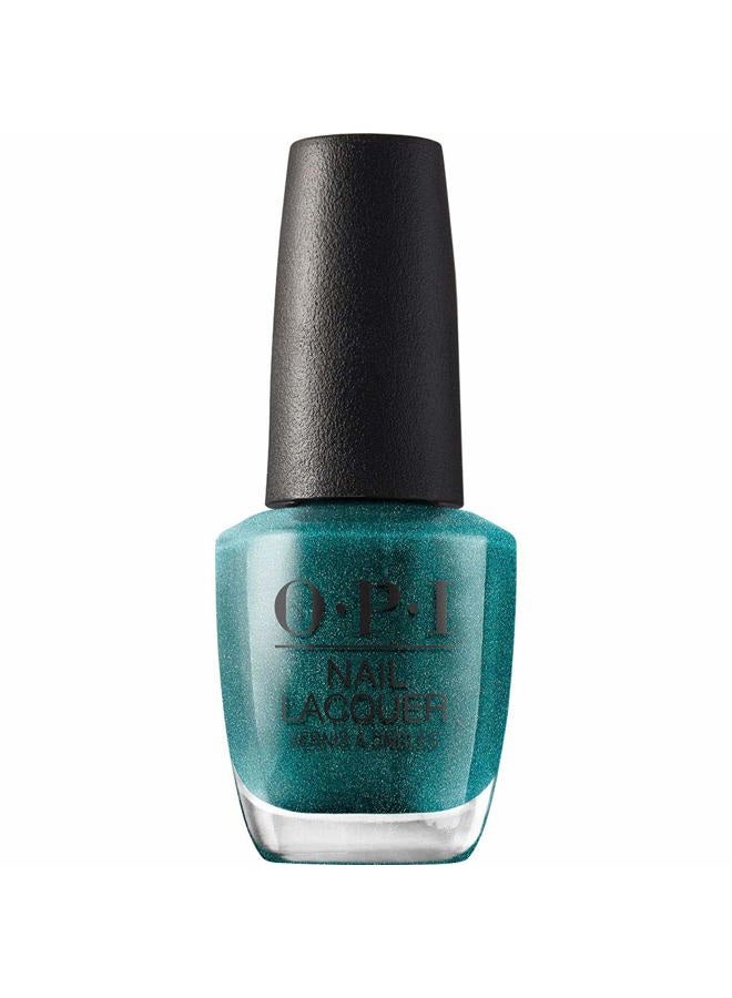OPI Nail Lacquer This Color's Making Waves | Opaque Dark Green Shimmer Chip Resistant Nail Polish | Vegan, Fast Drying, Streak Free - Image 1