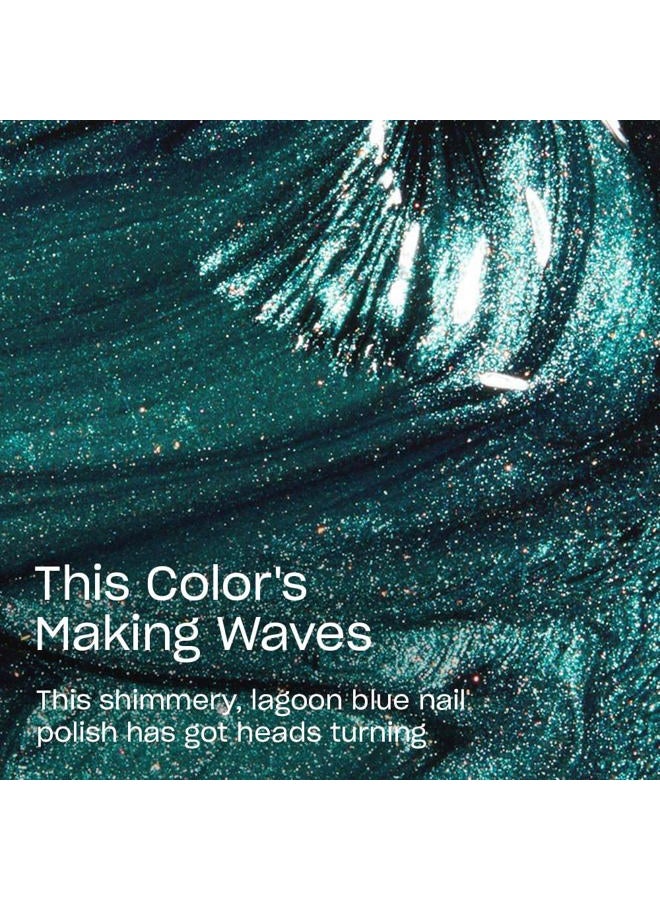 OPI Nail Lacquer This Color's Making Waves | Opaque Dark Green Shimmer Chip Resistant Nail Polish | Vegan, Fast Drying, Streak Free - Image 3