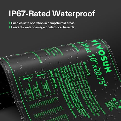VIVOSUN Durable Waterproof Seedling Heat Mat 10" x 20.75" UL & MET-Certified Warm Hydroponic Heating Pad for Germination, Indoor Gardening, Greenhouse - Image 4