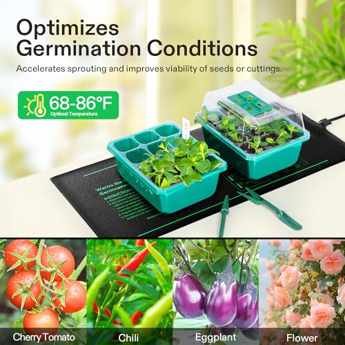 VIVOSUN Durable Waterproof Seedling Heat Mat 10" x 20.75" UL & MET-Certified Warm Hydroponic Heating Pad for Germination, Indoor Gardening, Greenhouse - Image 5
