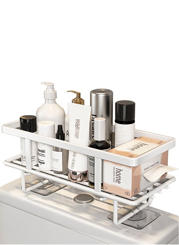 Perfii - Over The Toilet Storage Shelf Organizer with Basket, Paper Holder, No Assembly or Drilling, Efficient and Stylish Space Saver - Image 1