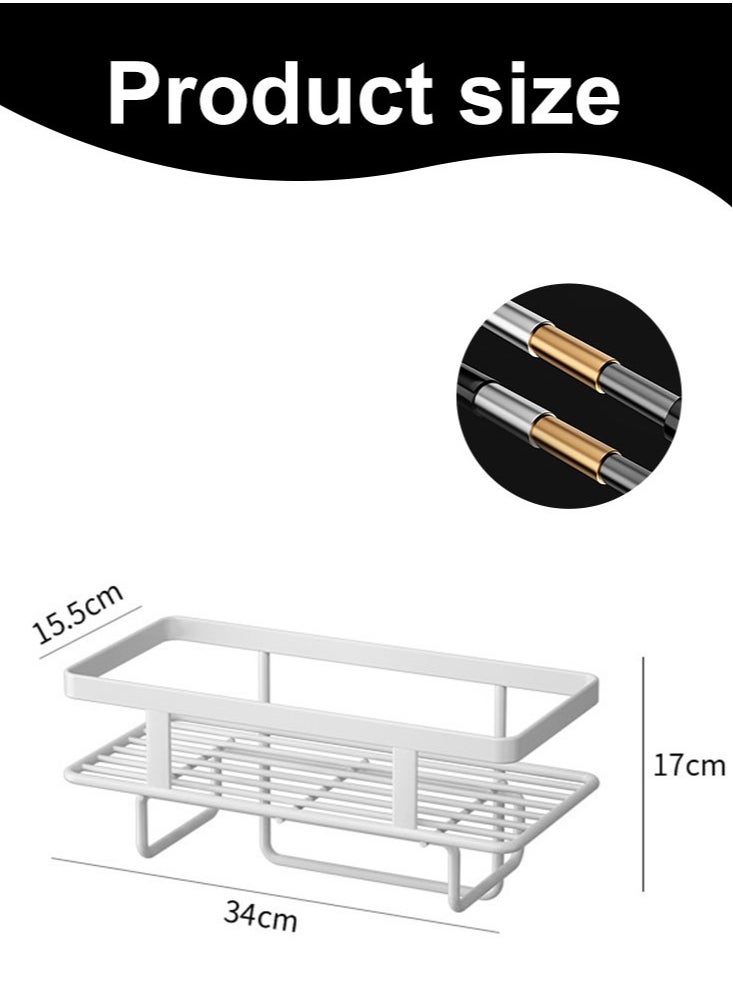 Perfii - Over The Toilet Storage Shelf Organizer with Basket, Paper Holder, No Assembly or Drilling, Efficient and Stylish Space Saver - Image 1