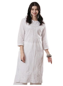 Ada Lucknow Chikankari Cotton Kurta for Women Hand Embroidered Tunic Kurti A332395 White (Large) - pzsku/Z242C1A482BB065CAB640Z/45/_/1740118181/03fe66d8-9182-40b5-8f1c-2b8bee3f917a