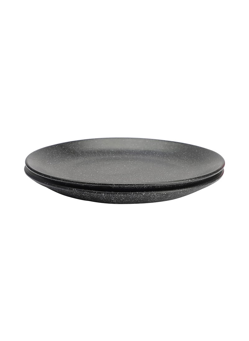 The Decor Lane - The Decor Lane Handpainted Ceramic Dotted Matte Dinner Plates Dinnerware Serving Plate Thali Ceramic Plates for Dinner (10 Inch, Microwave & Dishwasher Safe) (Black) - Image 1