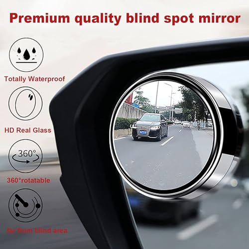 DLEST 360° Rotatable Field Of View, Convex Wide-Angle Car Blind Spot Mirror HD Outer Crystal Glass Waterproof Durable Traffic Safety, Suitable For All Types Of Cars & Truck - Image 2