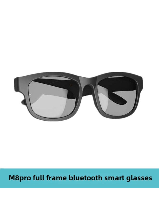 Bluetooth Smart Glasses M6 M8Pro Music Full Half Frame Sunglasses Black Technology Outdoor Riding Car-Color:M8pro Full Frame Black - Image 1