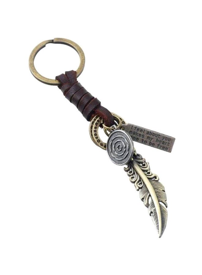 NIBEMINENT Retro Stylish Feather Design Knitting Keychain