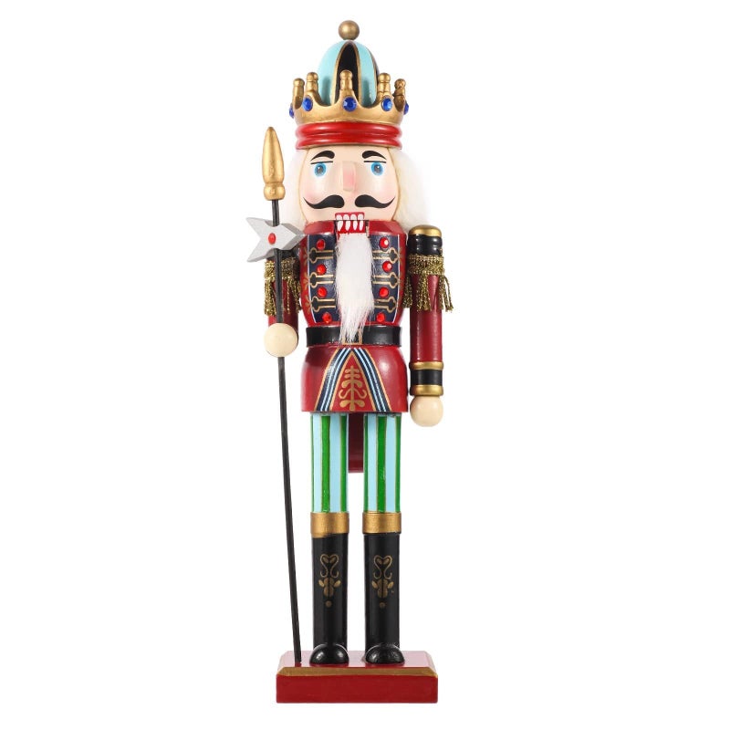 SurpriseSeptember Christmas Nutcracker Ornament12 inch Traditional Painted Wooden Nutcracker Soldier Doll Nutcracker Figures Holiday Party Tabletop Christmas DecorationsPikeman