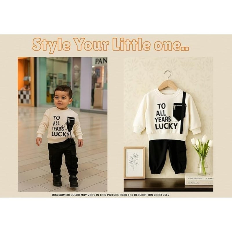 Years Lucky Design Boy Set Printed Co-Ord Outfit for Toddlers Cotton Blend Winter Co-Ord Outfit for 24 Years (4 years) - Image 5