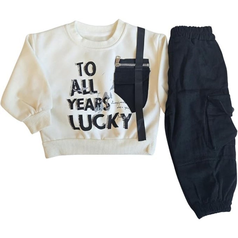 Years Lucky Design Boy Set Printed Co-Ord Outfit for Toddlers Cotton Blend Winter Co-Ord Outfit for 24 Years (4 years) - Image 1