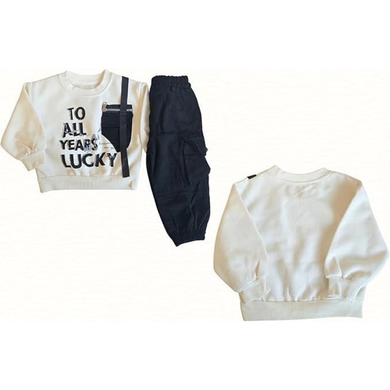 Years Lucky Design Boy Set Printed Co-Ord Outfit for Toddlers Cotton Blend Winter Co-Ord Outfit for 24 Years (4 years) - Image 2