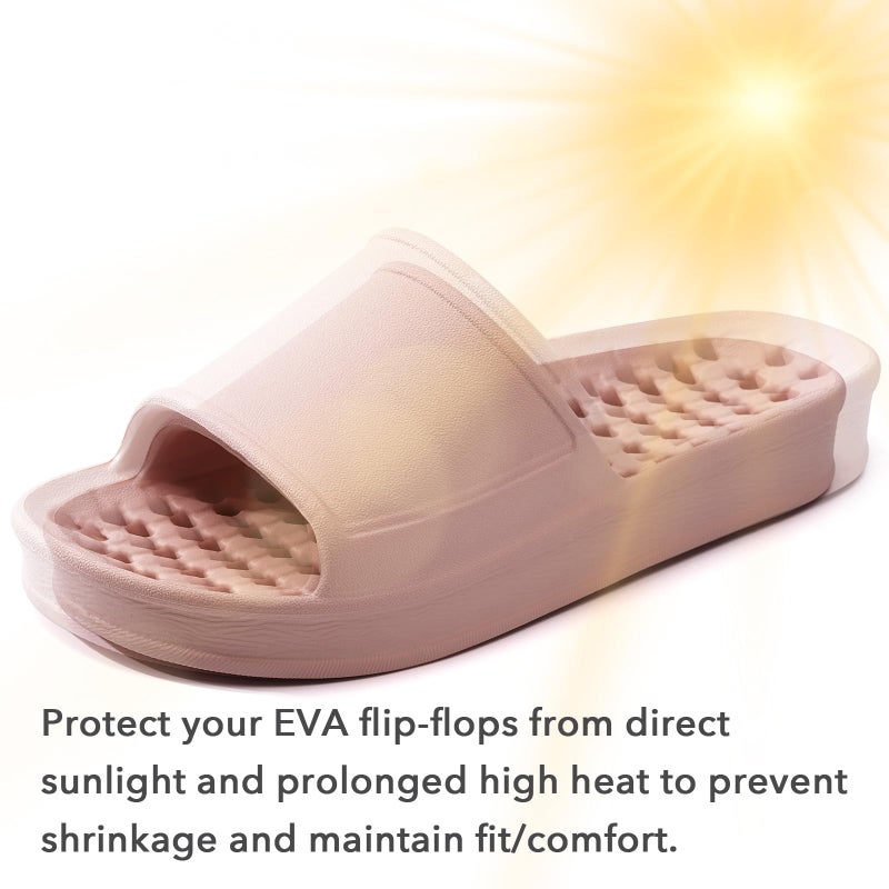 GETOEU Shower Shoes for Women and Men with Drain Holes Massage Slide Sandals Soft Cushioned Anti-Slip Pool Slides Comfort Thick Soled Gym Shower Shoes Quick Drying Bathroom Spa Slippers,Pink - Image 5