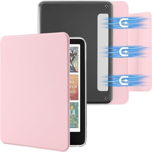 SESENSE Detachable Magnetic Case for 6 Kindle 2024 and 2022 11 Generation Slim PU Shell Cover Case with Auto WakeSleep Pink - Image 1