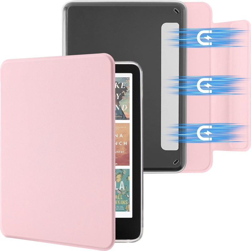 SESENSE Detachable Magnetic Case for 6 Kindle 2024 and 2022 11 Generation Slim PU Shell Cover Case with Auto WakeSleep Pink - Image 2