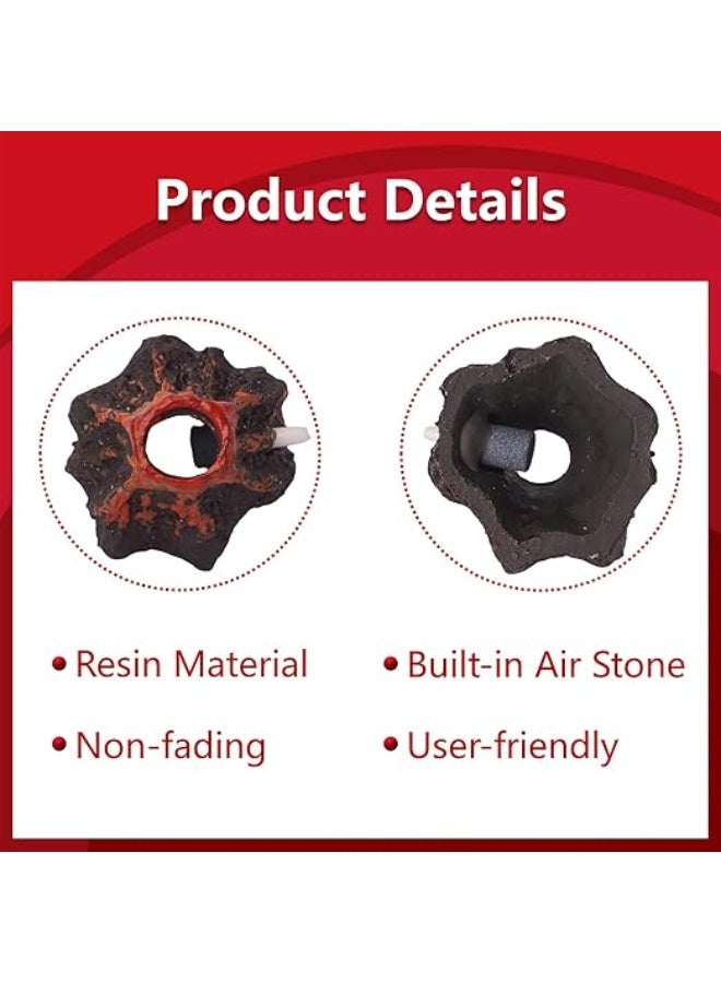 Huangxin Aquarium Volcano With Air Stone Bubbler, Realistic Fish Tank Volcano Ornaments Bubble Maker For More Oxygen Aquarium Decor, Great Addition To Fish Tank Beta Aquarium (6.5cmX 4.5cm) - Image 5
