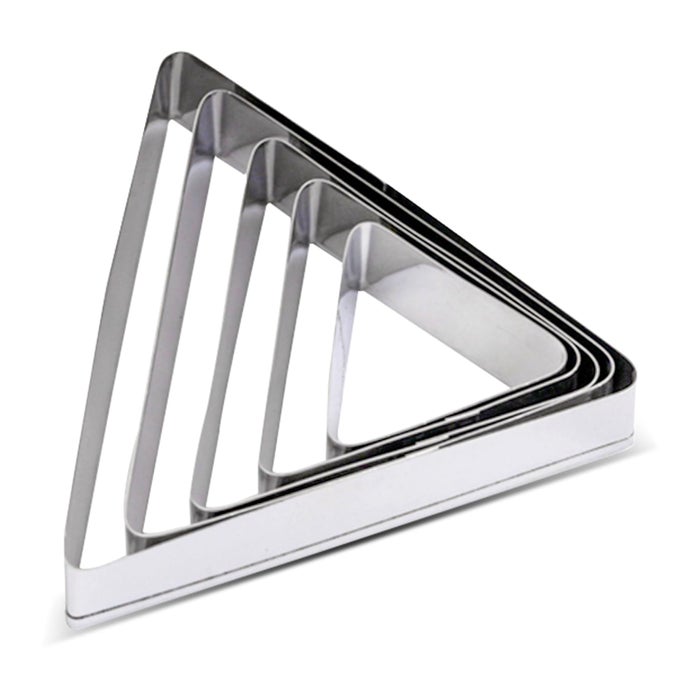 TRIANGLE SHAPE COOKIE CUTTER SET STAINLESS STEEL 5PIECE SMALL27IN