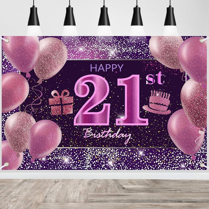 IMISI 21st Birthday Decorations Banner - Image 1