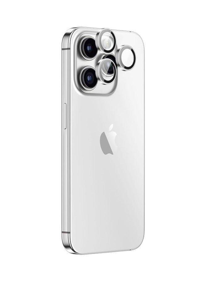 ELTRAZONE iPhone 15 Pro and iPhone 15 Pro MAX Camera Lens Protector Supreme Tempered Glass Aluminum AR Lens Defender - Silver - Image 4