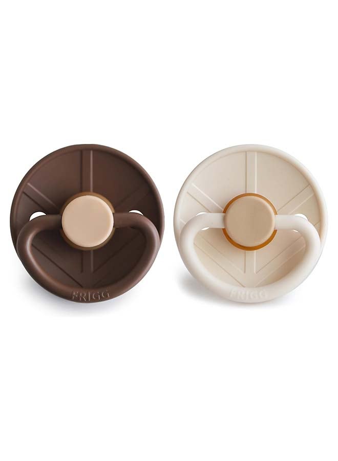 FRIGG Little Viking Latex Baby Pacifier 6-18M 2-Pack Cocoa/Cream - Size 2 - Image 2