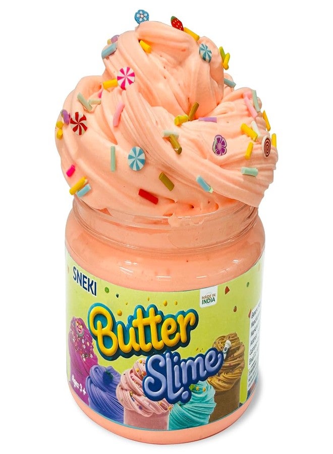 SNEKI Orange Scented Butter Slime for Kids 3-10 Years | Soft & Stretchy Engaging Play Kit with Sprinkles & Candy Charms - DIY Slime, Stress-Relief Toy, Party, Birthday Return Gift for Boys & Girls - Image 1