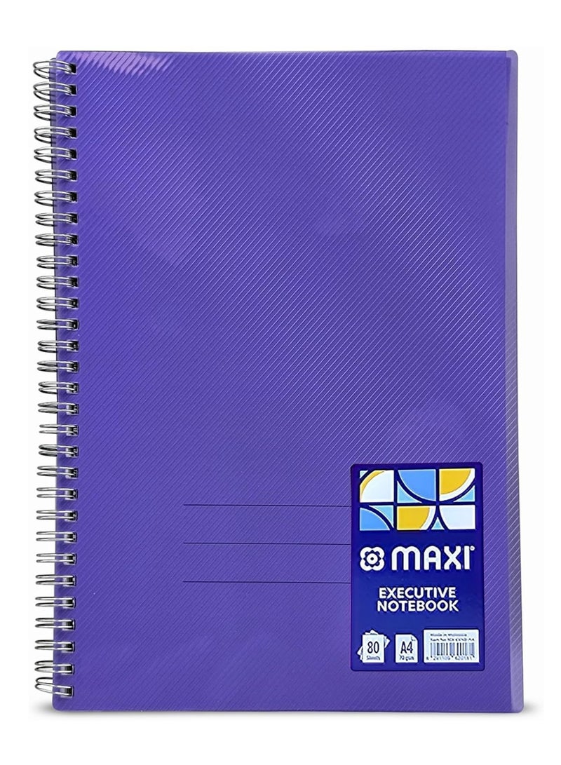 Maxi دفتر حلقي A4 مقاس 1 قطعة مع غلاف بلاستيكي قوي بألوان متنوعة 80 ورقة - Image 2
