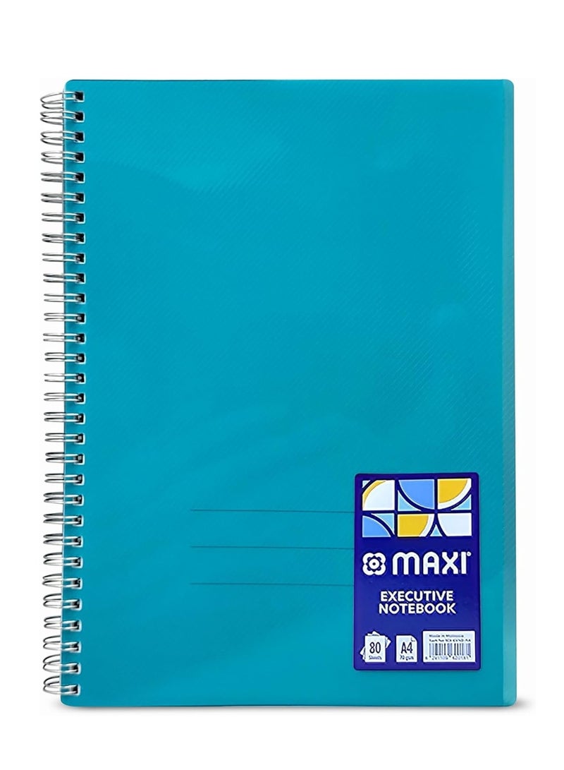 Maxi دفتر حلقي A4 مقاس 1 قطعة مع غلاف بلاستيكي قوي بألوان متنوعة 80 ورقة - Image 4