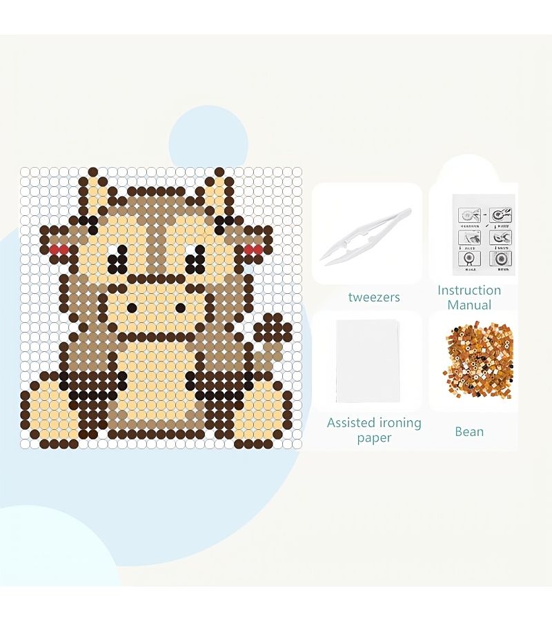 Dragon Zodiac Bead Art Craft Kit With Base Tracing Cards Ironing Paper And Tweezers For Kids Home School Christmas Valentine Easter Activity - Image 5