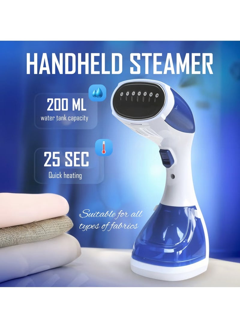 DIFEI Garment Steamer Iron High-Power Handheld Garment Steamer Clothes Steamer Portable Steam Iron 200ml Detachable Tank Anti-Drip Technology 1100 W Blue/White - Image 1