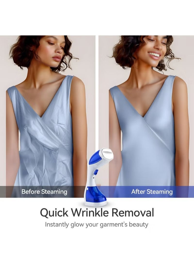 DIFEI Garment Steamer Iron High-Power Handheld Garment Steamer Clothes Steamer Portable Steam Iron 200ml Detachable Tank Anti-Drip Technology 1100 W Blue/White - Image 2