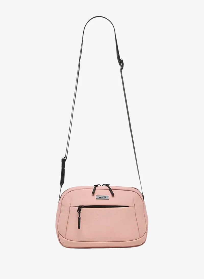Wave Textured Crossbody Bag With Zip Closure