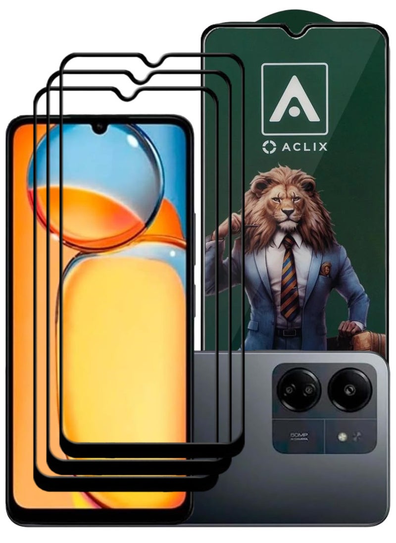 ACLIX 3 Pieces Antistatic ESD Dustproof Premium Quality High Definition Tempered Glass Screen Protector Designed For Xiaomi Redmi 13C - Image 1