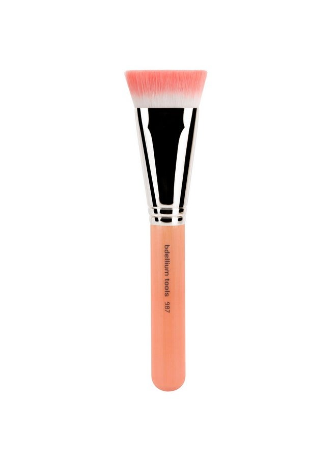 Bdellium Tools Professional Makeup Brush Pink Bambu Series 987 Face Blending With Soft Synthetic Fibers For Contour Lines (Pink 1Pc) 