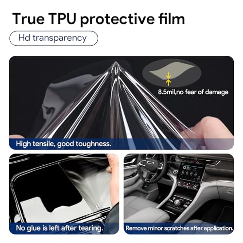 FDAIUN for Jeep Grand Cherokee 2021-2024 PPF Precut 8.5Mil Car Paint Protective Film TPU HD Film Scratch Protector Interior Accessories (Central Control One Button) - Image 4