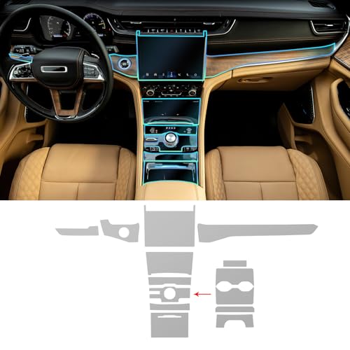 FDAIUN for Jeep Grand Cherokee 2021-2024 PPF Precut 8.5Mil Car Paint Protective Film TPU HD Film Scratch Protector Interior Accessories (Central Control One Button) - Image 2