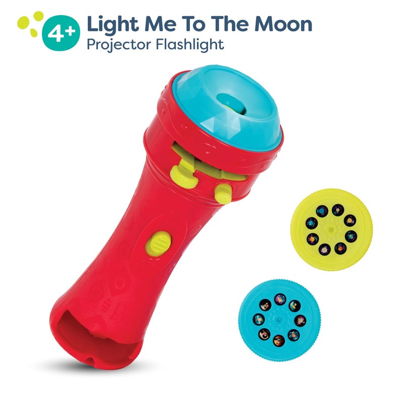 B. toys –Children’s Projector Flashlight with Image Reels- Pretend Play-Make Everything Cosmic & Bright- Light Me To The Moon – 4 years + - Image 2
