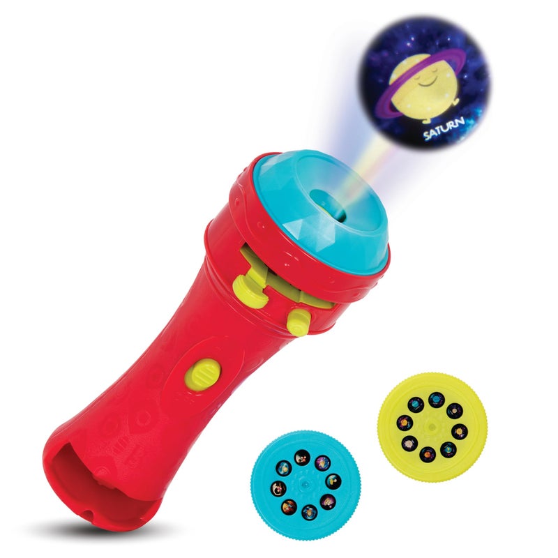 B. toys –Children’s Projector Flashlight with Image Reels- Pretend Play-Make Everything Cosmic & Bright- Light Me To The Moon – 4 years + - Image 1