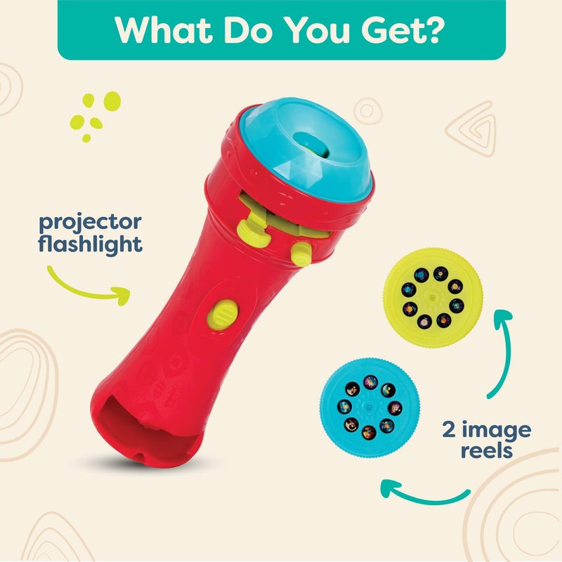 B. toys –Children’s Projector Flashlight with Image Reels- Pretend Play-Make Everything Cosmic & Bright- Light Me To The Moon – 4 years + - Image 5