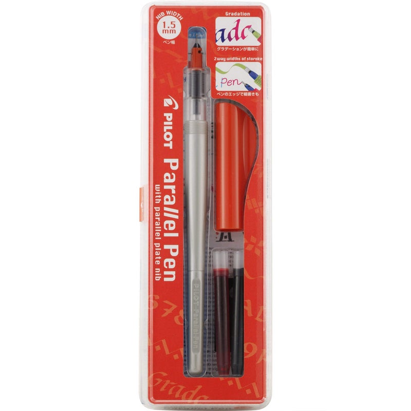 Pilot Parallel Beginner Calligraphy - 1.5mm Nib (Red Cap) Fountain Pen - P90050 - Image 2