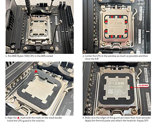 ElecGear CPU Thermal Paste Guard Work with AMD Ryzen AM5 Desktop Processors, 2 Packs of LGA1718 Socket Buckle Protective Cover Leakage Blocker for 7000, 8000, 9000 and X3D Series - Image 5