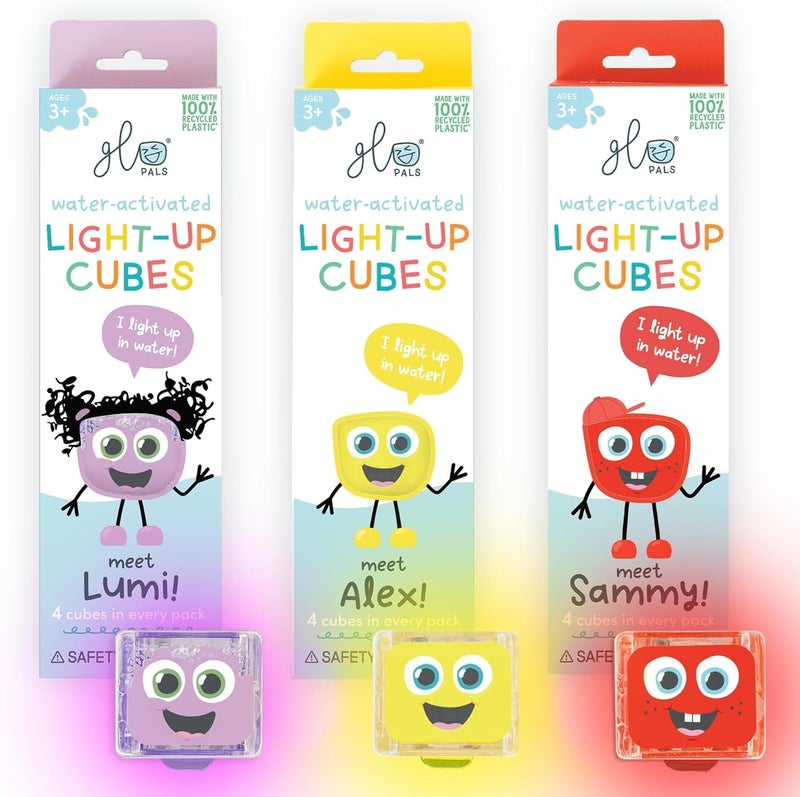 Glo Pals Water-Activated Light-Up Cubes Bundle for Sensory Play – 12 Pack (Wacky Wild West) - Image 1