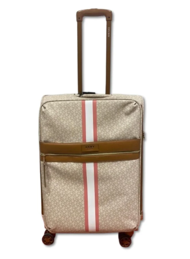 DKNY DKNY Signature Stripe Large Hard-Sided Suitcase - Stormy Grey | Lightweight Suitcase with 360° Spinner Wheels - Large